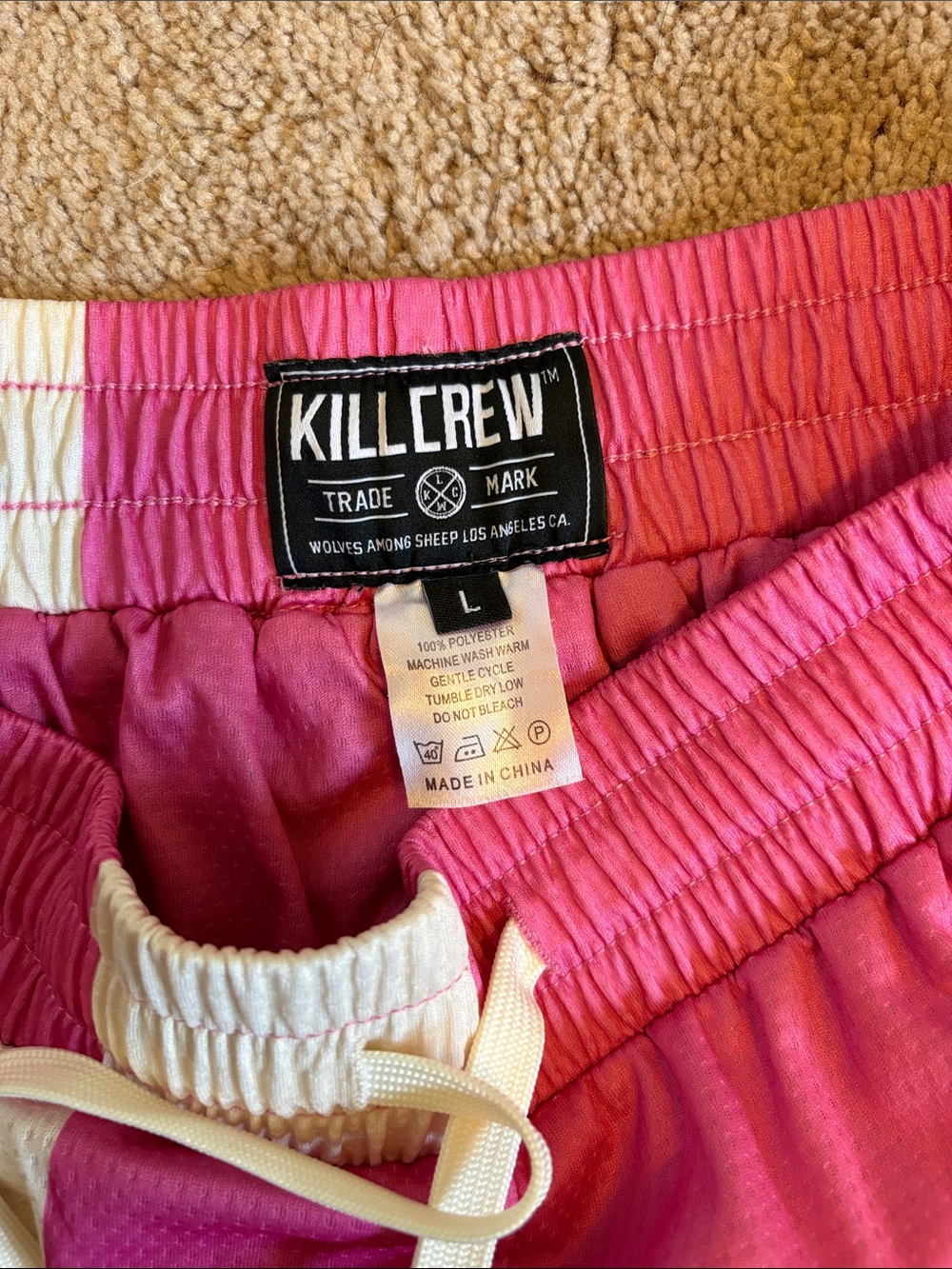 Kill Crew Pink and White Checker Athletic Shorts - Picture 5 of 6